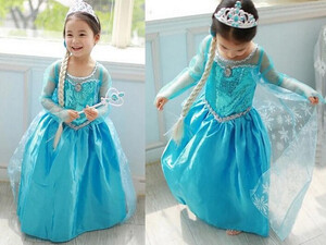 Strój księżniczki sukienka niebieska 100 -150  