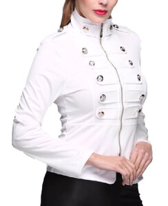 Seksowna kurtka damska biała militarna guziki xs-xl