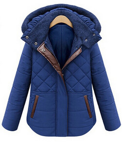 Pikowana kurtka zip kaptur niebieska lub czarna