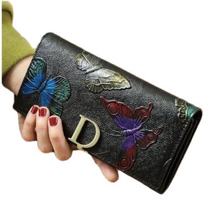 Piękny portfel damski wzory 3D pojemny skórzany