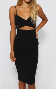 Czarna spódnica sukienka ołówkowa crop top