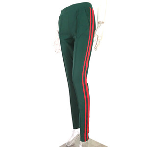Dresowe spodnie damskie z lampasami zielone new S - XL