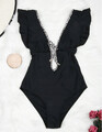 strój kąpielowy jednoczęściowy kostium damski dekolt głęboki - wzór 3