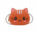 POMARAŃCZOWY - Mała torebka dziecięca kotek słodka urocza dla dziewczynki
