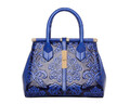 elegancka sztywna torebka niebieska