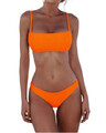 bikini strój kąpielowy dwuczęściowy jednolity -pomarańczowy