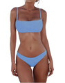 bikini strój kąpielowy dwuczęściowy jednolity -jasny niebieski
