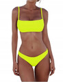 bikini strój kąpielowy dwuczęściowy jednolity -żółty