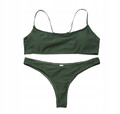 bikini strój kąpielowy dwuczęściowy jednolity - ciemny zielony.jpg