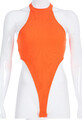 kolorowe body damskie do szortów spódniczki kolor pomarańczowy