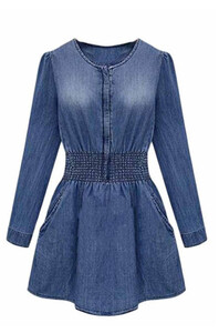Jeansowa niebieska rozkloszowana sukienka s - xl