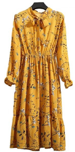 Zwiewna sukienka w kwiaty groszki wzory retro vintage