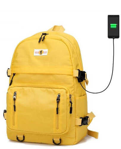 plecak szkolny wycieczkowy jednolity żółty